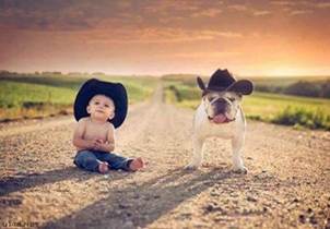 baby and dog